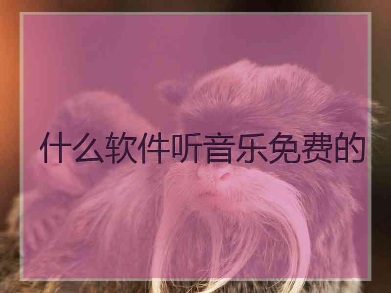 什么软件听音乐免费的