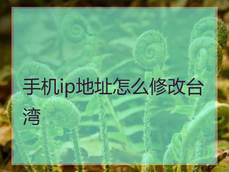 手机ip地址怎么修改台湾
