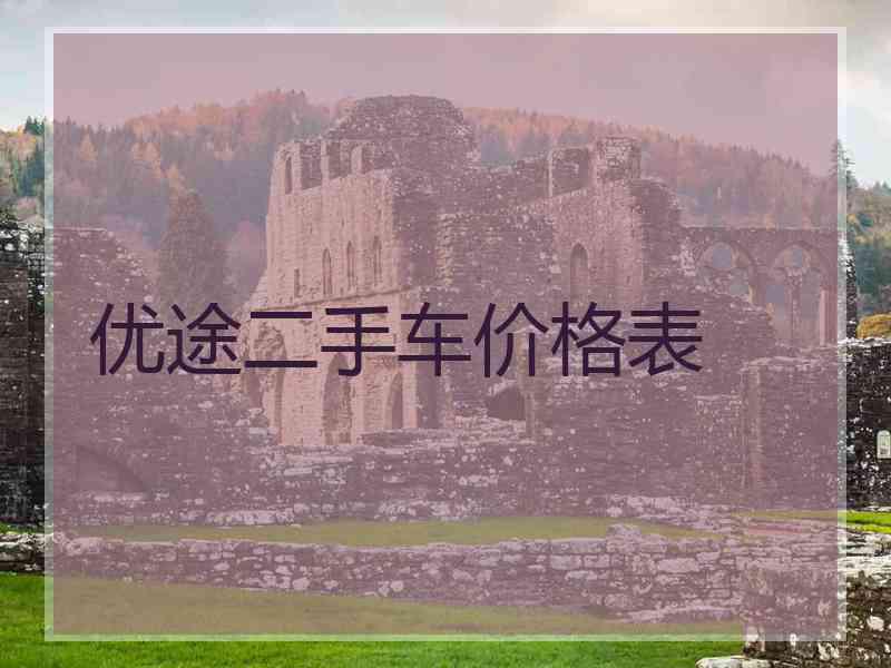 优途二手车价格表