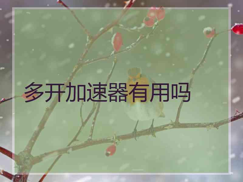 多开加速器有用吗