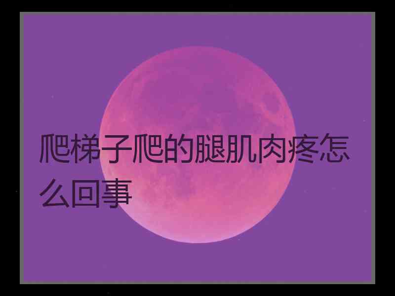 爬梯子爬的腿肌肉疼怎么回事