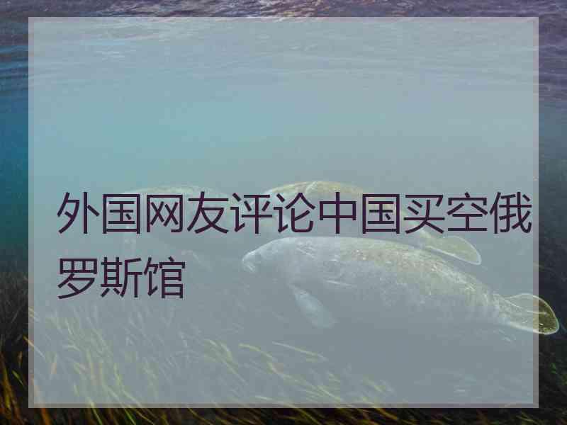 外国网友评论中国买空俄罗斯馆