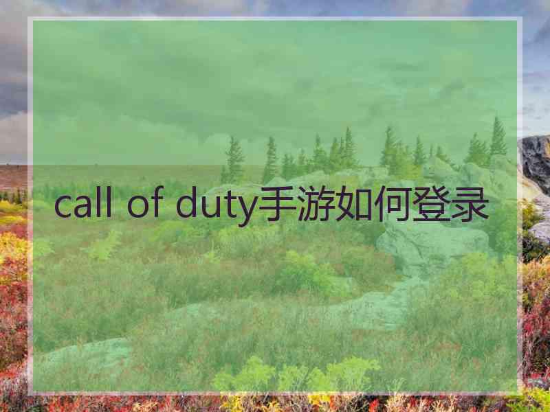 call of duty手游如何登录