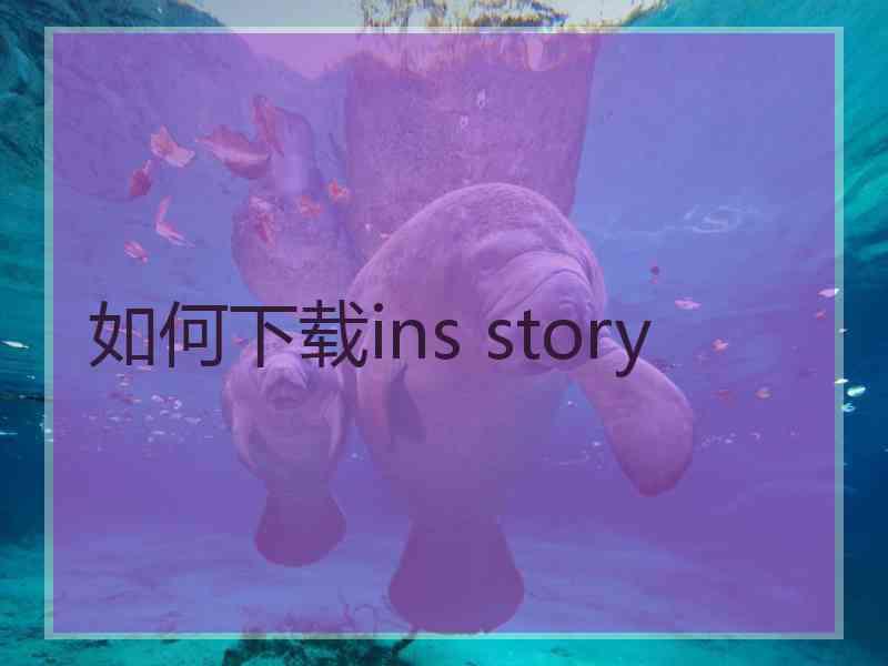 如何下载ins story