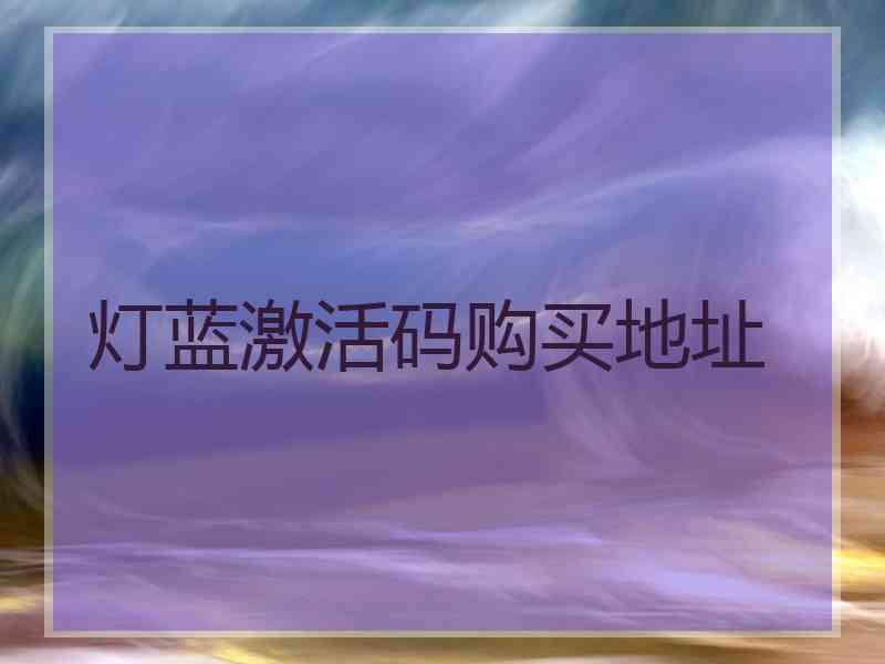 灯蓝激活码购买地址
