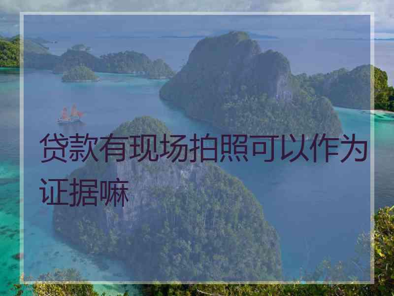 贷款有现场拍照可以作为证据嘛