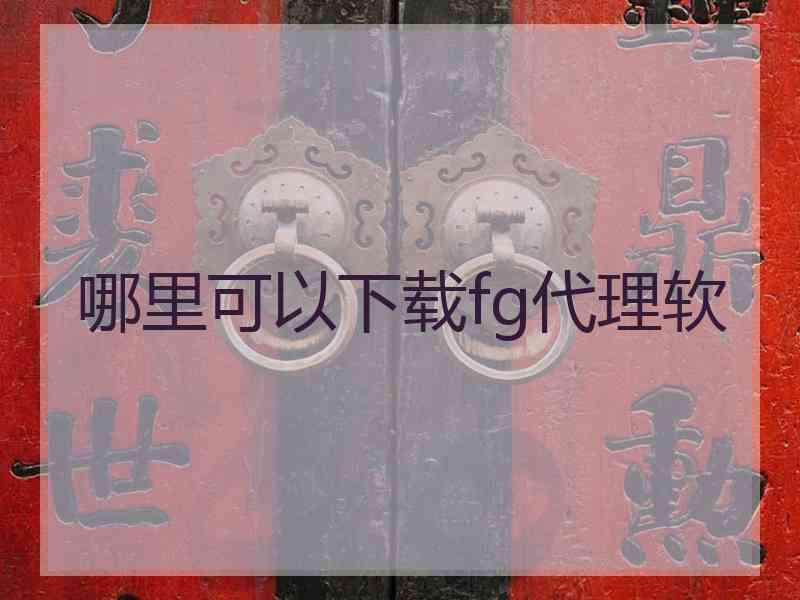 哪里可以下载fg代理软