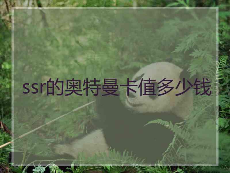 ssr的奥特曼卡值多少钱