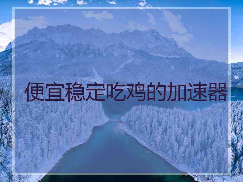 便宜稳定吃鸡的加速器