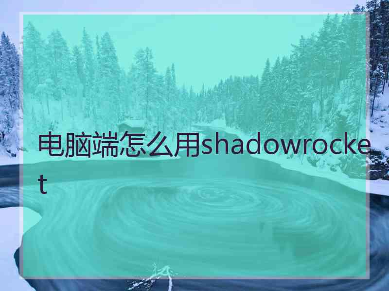 电脑端怎么用shadowrocket
