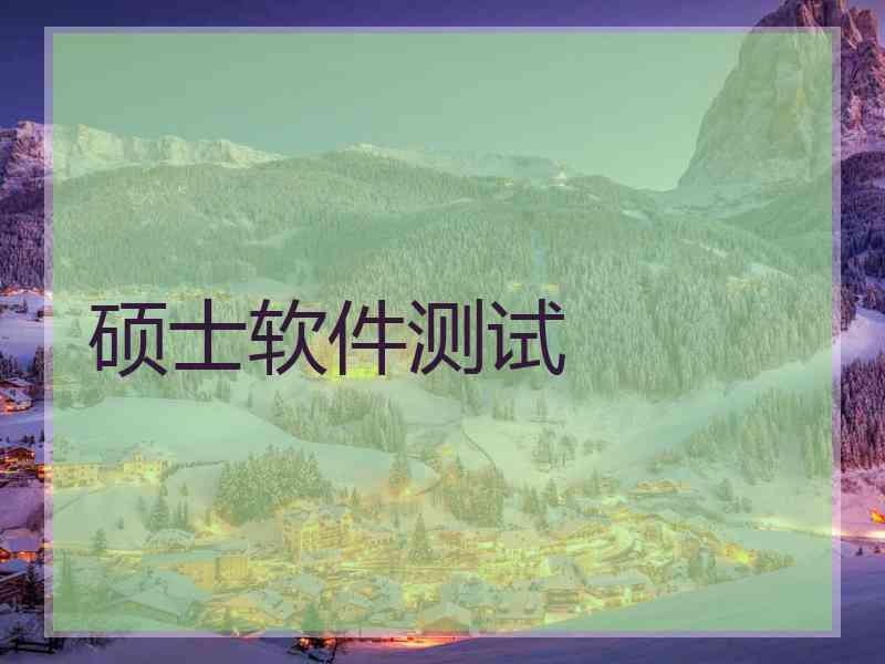 硕士软件测试