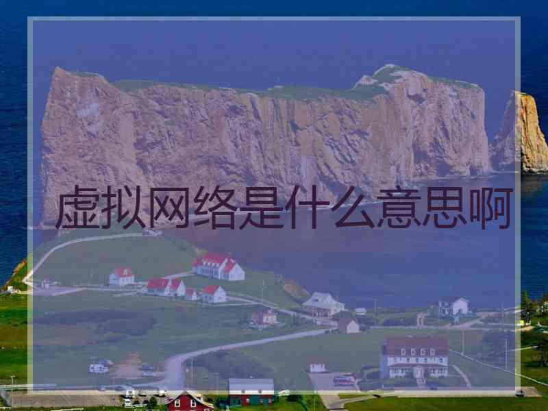 虚拟网络是什么意思啊