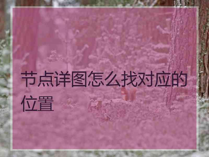 节点详图怎么找对应的位置