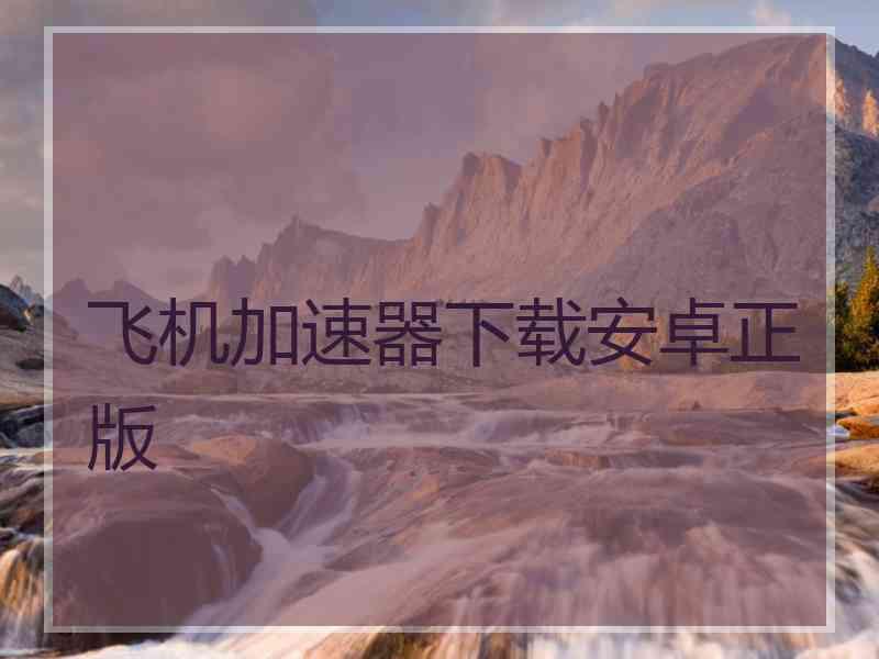 飞机加速器下载安卓正版