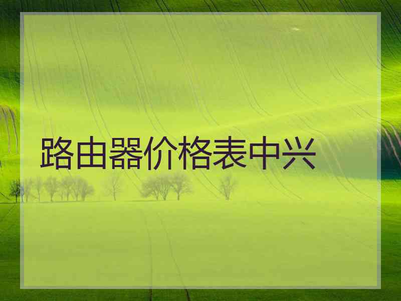 路由器价格表中兴
