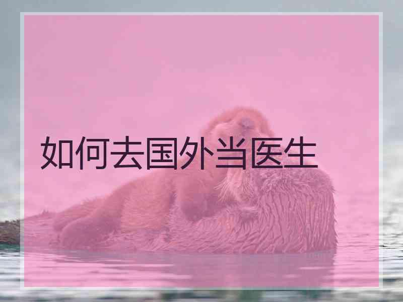 如何去国外当医生