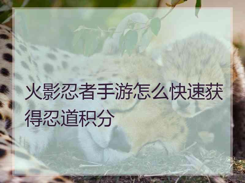 火影忍者手游怎么快速获得忍道积分