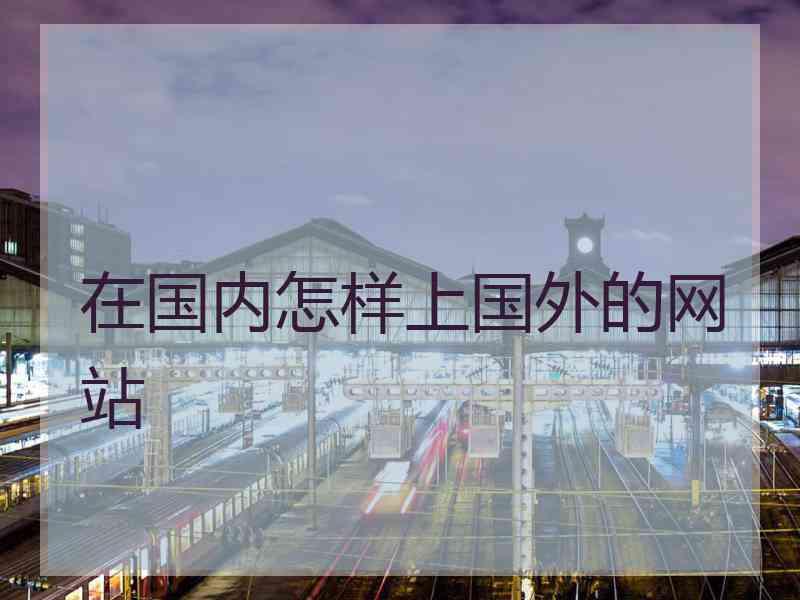 在国内怎样上国外的网站