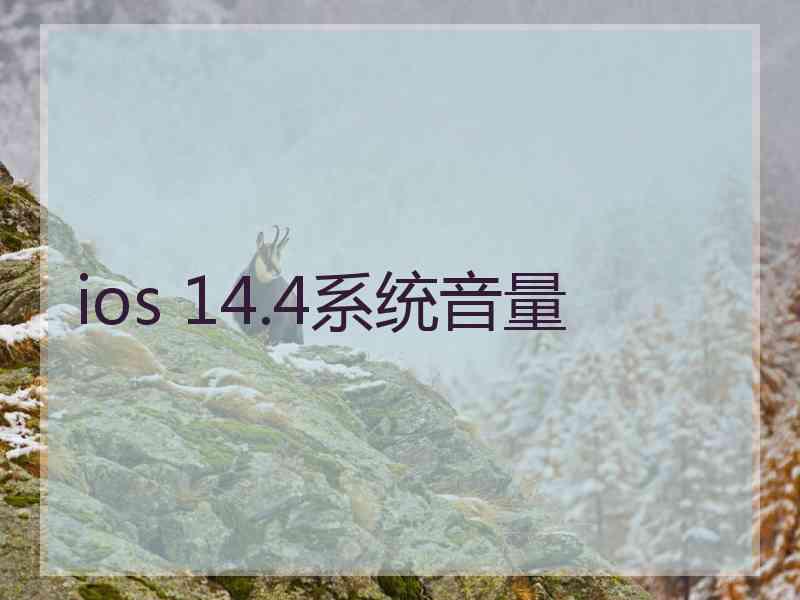 ios 14.4系统音量