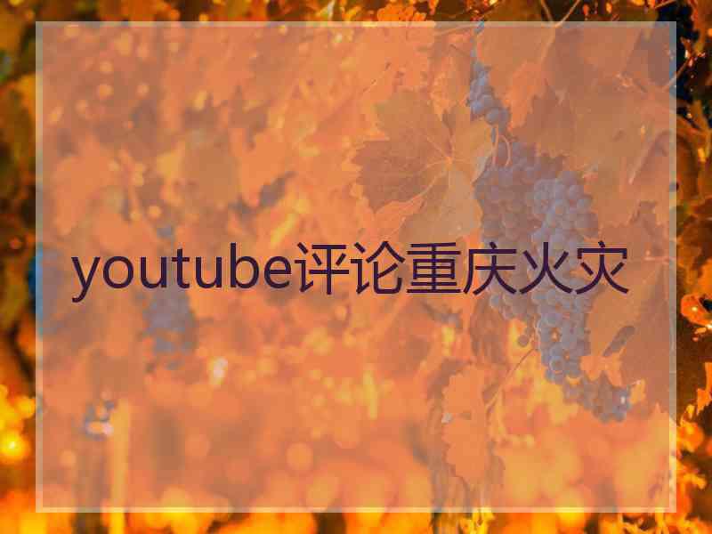 youtube评论重庆火灾