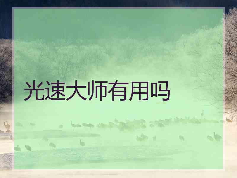 光速大师有用吗