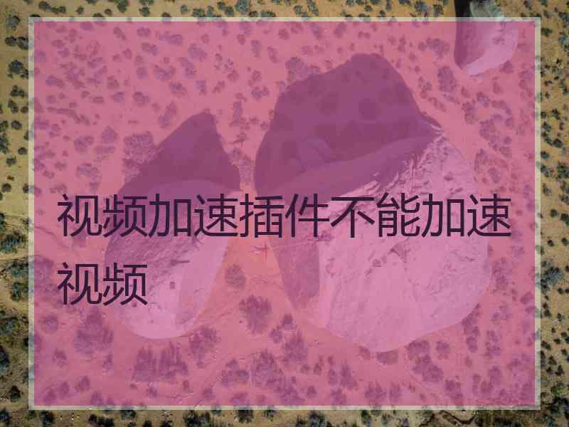 视频加速插件不能加速视频