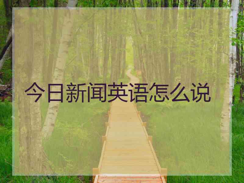 今日新闻英语怎么说