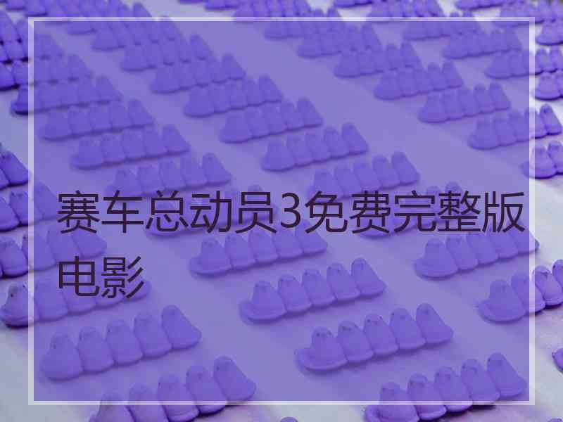 赛车总动员3免费完整版电影