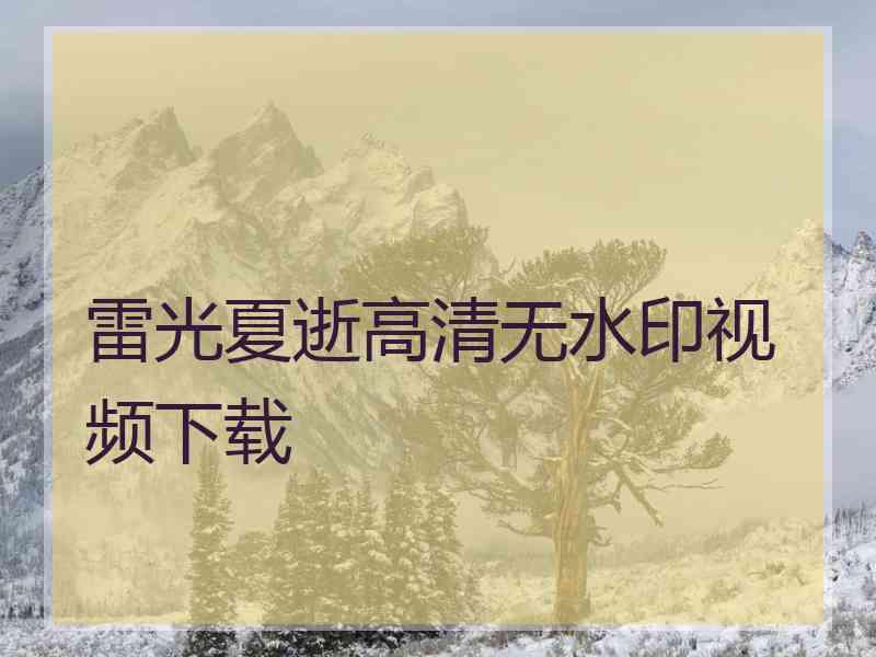 雷光夏逝高清无水印视频下载