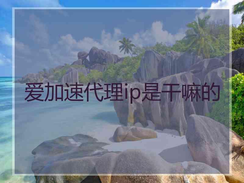 爱加速代理ip是干嘛的