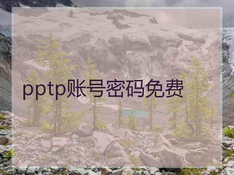 pptp账号密码免费