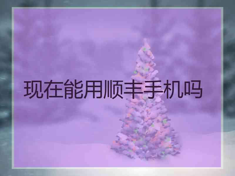 现在能用顺丰手机吗
