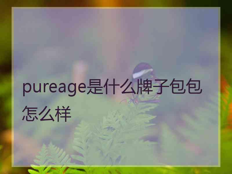 pureage是什么牌子包包怎么样
