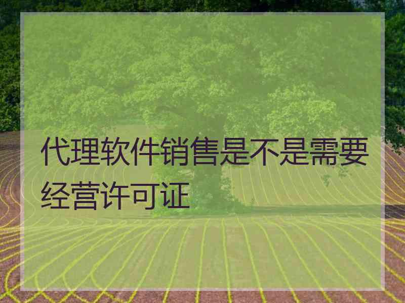 代理软件销售是不是需要经营许可证