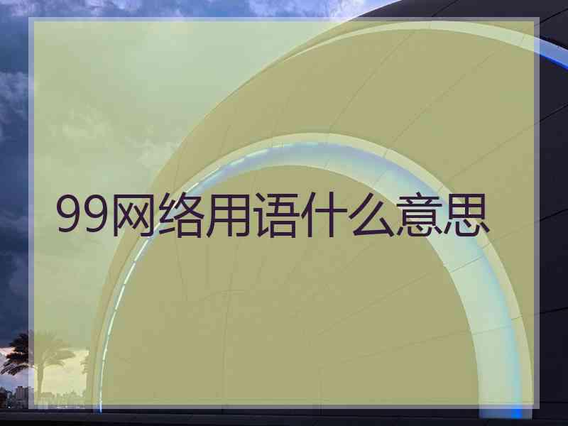 99网络用语什么意思