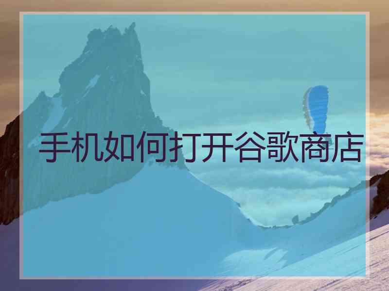 手机如何打开谷歌商店