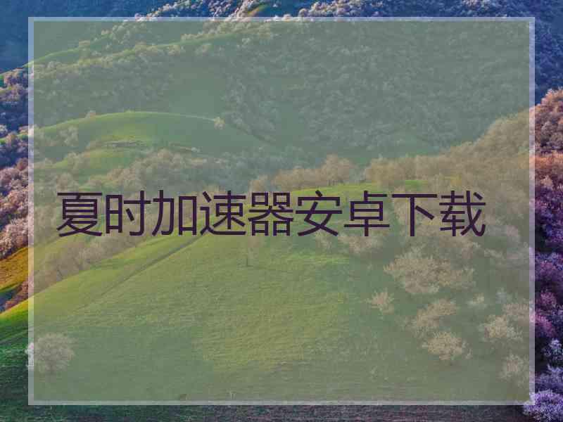 夏时加速器安卓下载