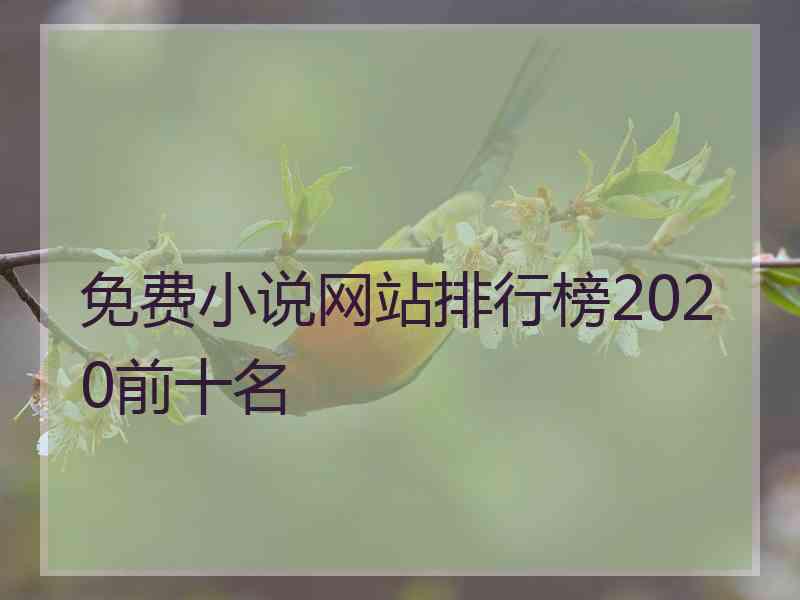 免费小说网站排行榜2020前十名