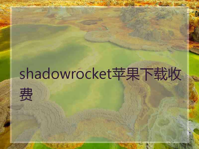 shadowrocket苹果下载收费