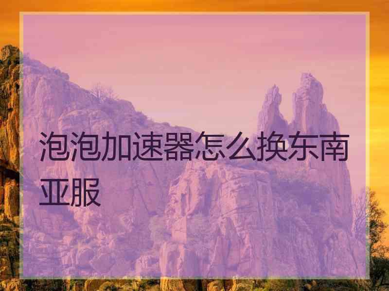 泡泡加速器怎么换东南亚服