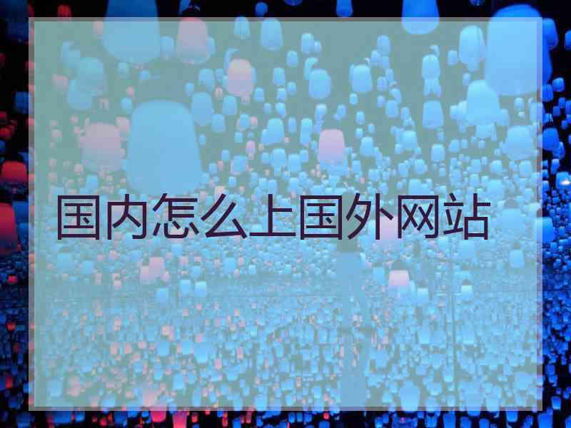 国内怎么上国外网站