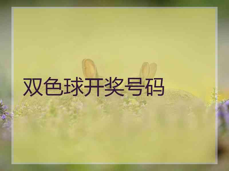双色球开奖号码