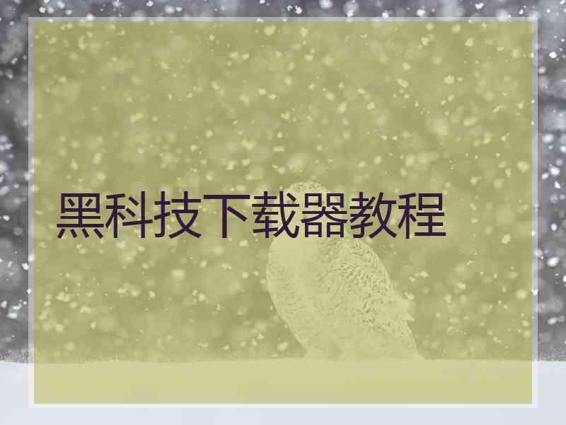 黑科技下载器教程