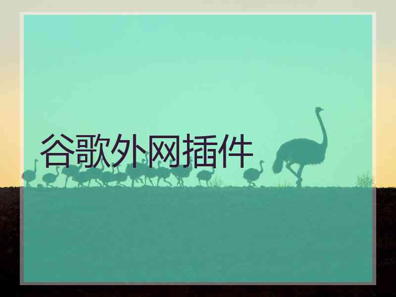 谷歌外网插件