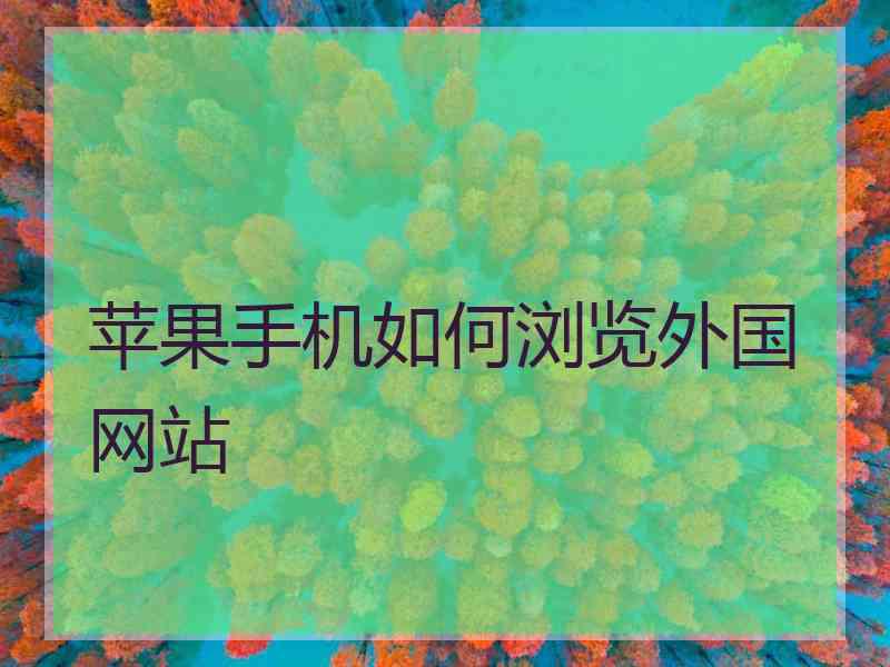 苹果手机如何浏览外国网站