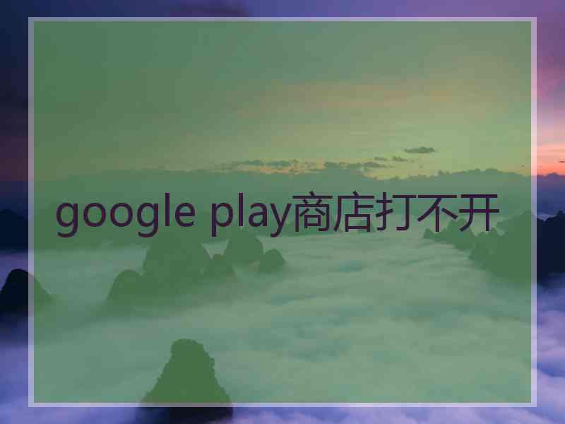 google play商店打不开