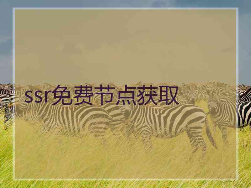 ssr免费节点获取