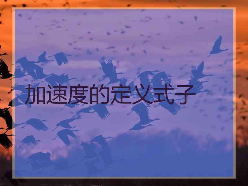 加速度的定义式子