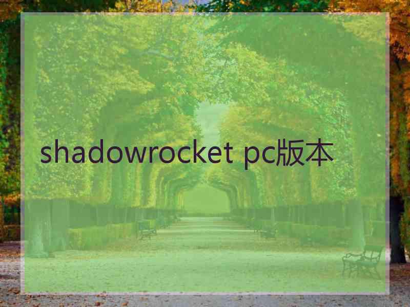 shadowrocket pc版本