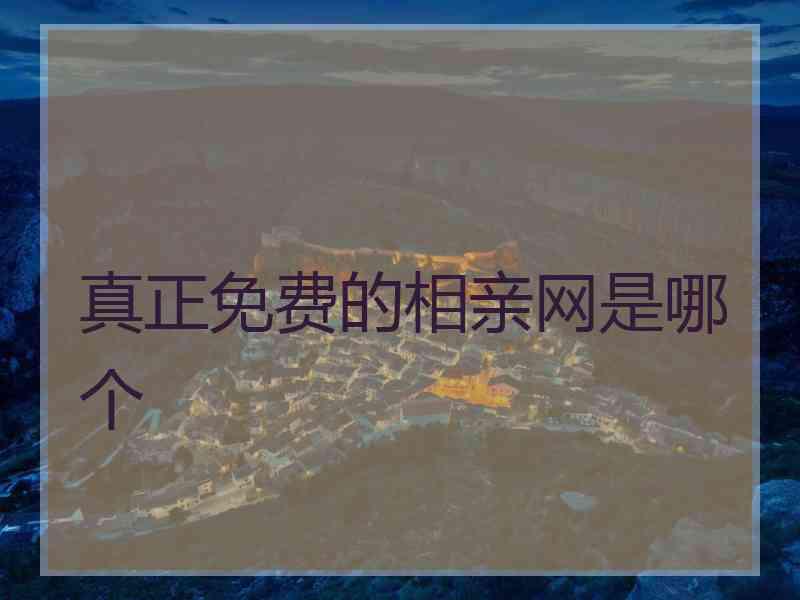 真正免费的相亲网是哪个